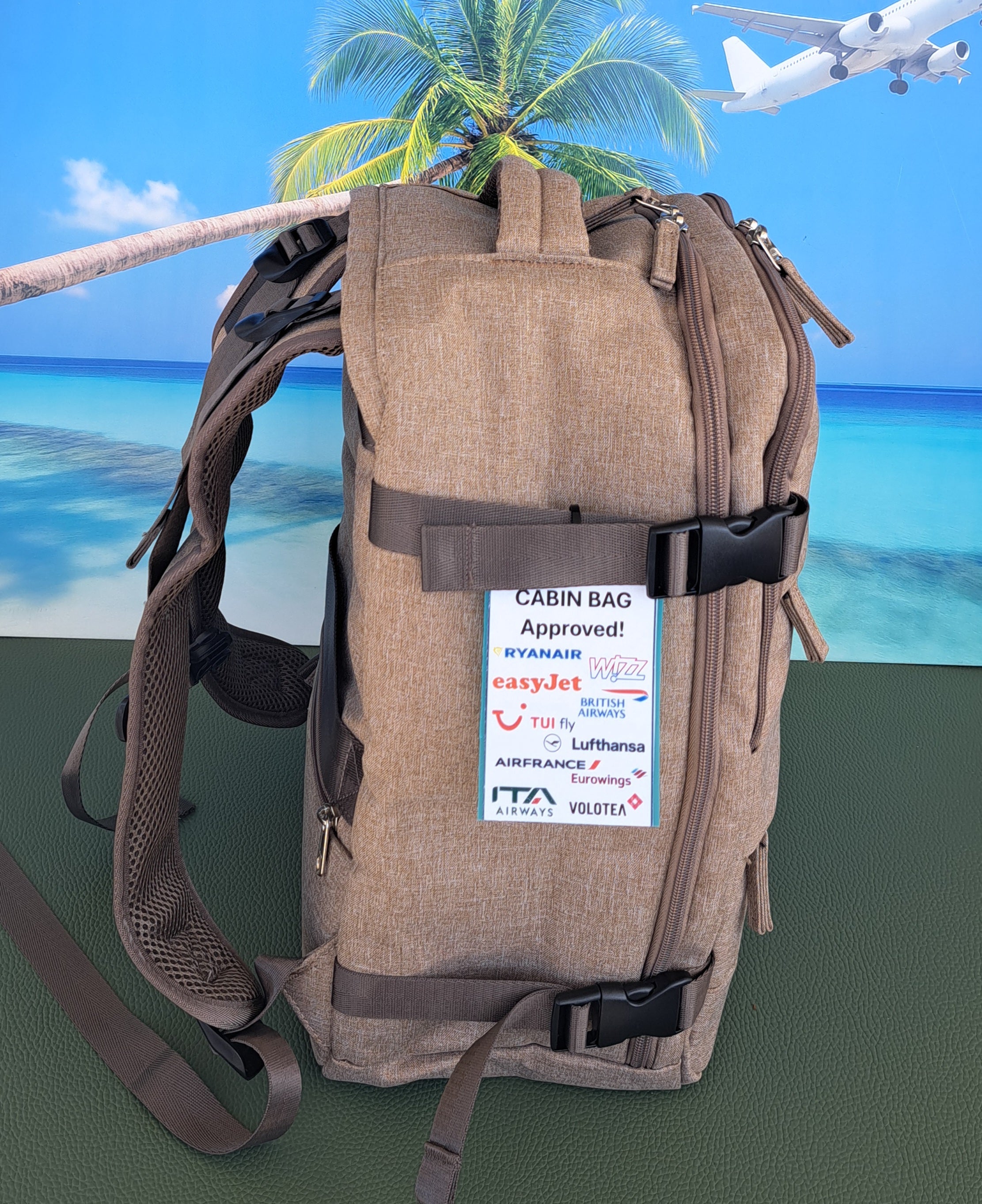 Zaino Ryanair misure cm 40x30x20 in Juta Sabbia del Deserto