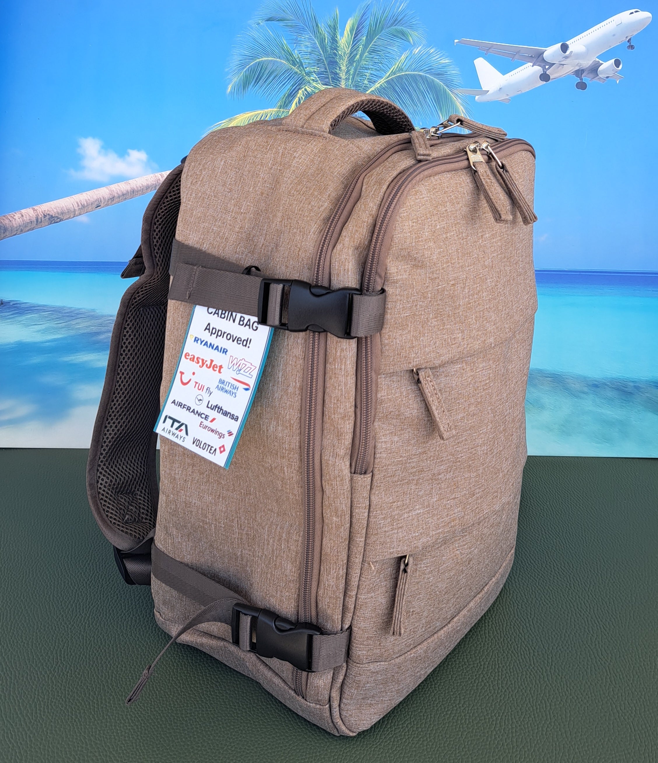 Zaino Ryanair misure cm 40x30x20 in Juta Sabbia del Deserto