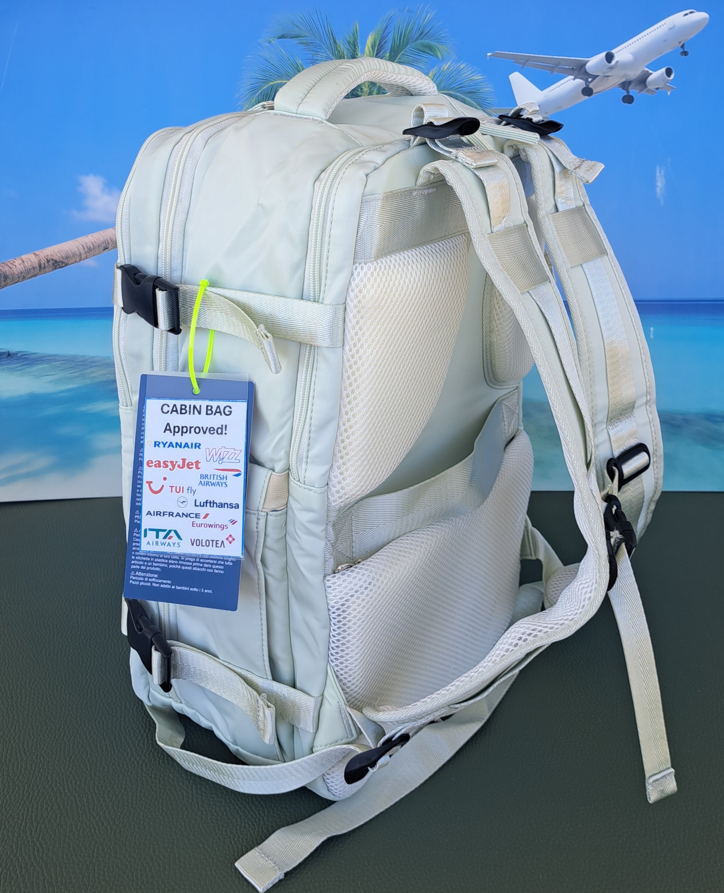 Zaino da Viaggio Bagaglio a Mano Ryanair COLORE MELA VERDE cm 40 x 30 x 20 No Supplementi! No Extra Fees!