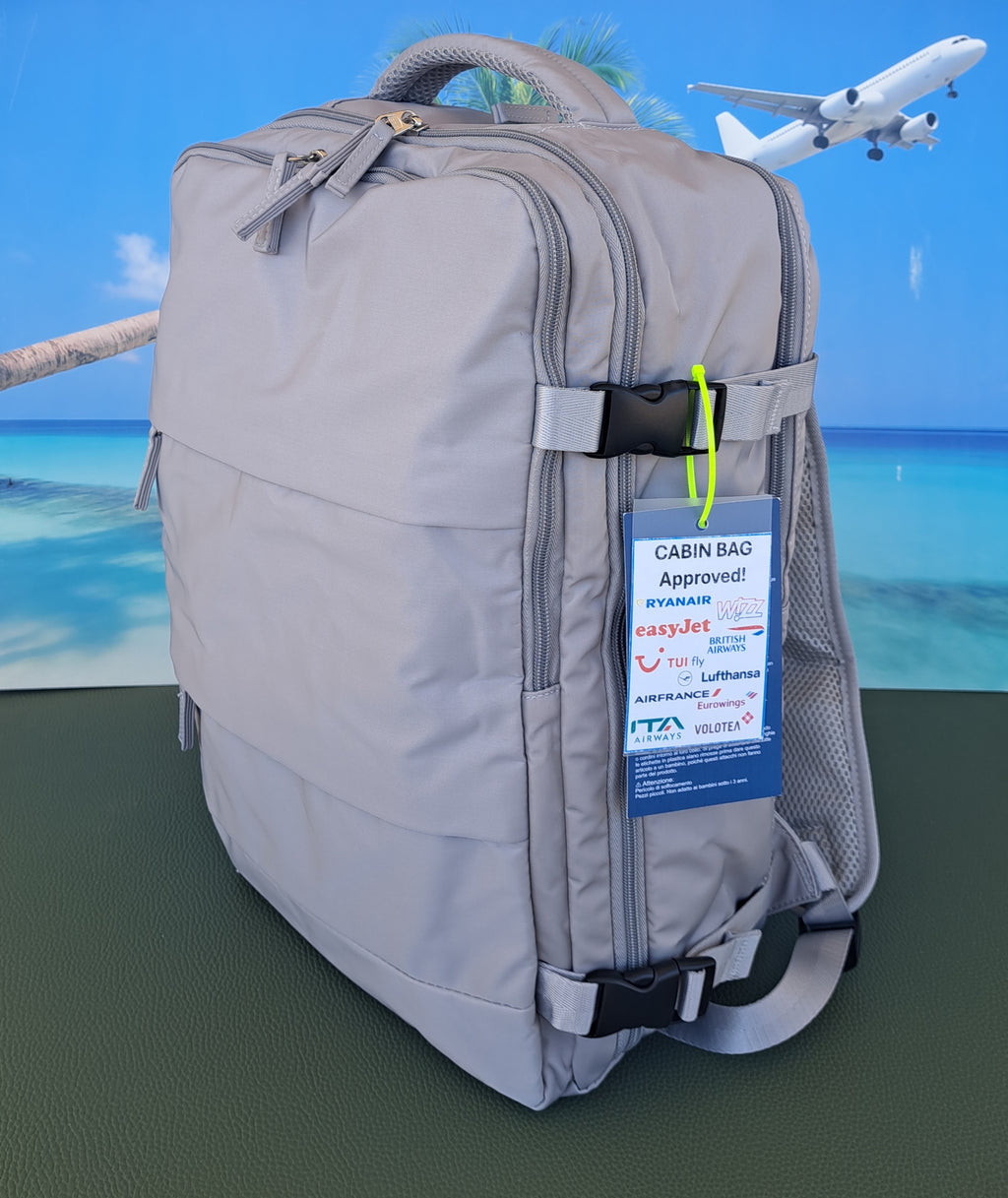 Zaino da Viaggio Bagaglio a Mano Ryanair COLORE GRIGIO cm 40 x 30 x 20 No Supplementi! No Extra Fees!