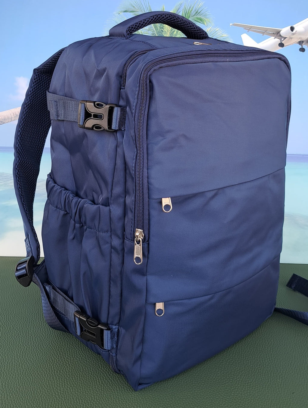 Zaino da Viaggio Bagaglio a Mano Ryanair Easyjet WizzAir 40x30x20 no supplementi! Blu