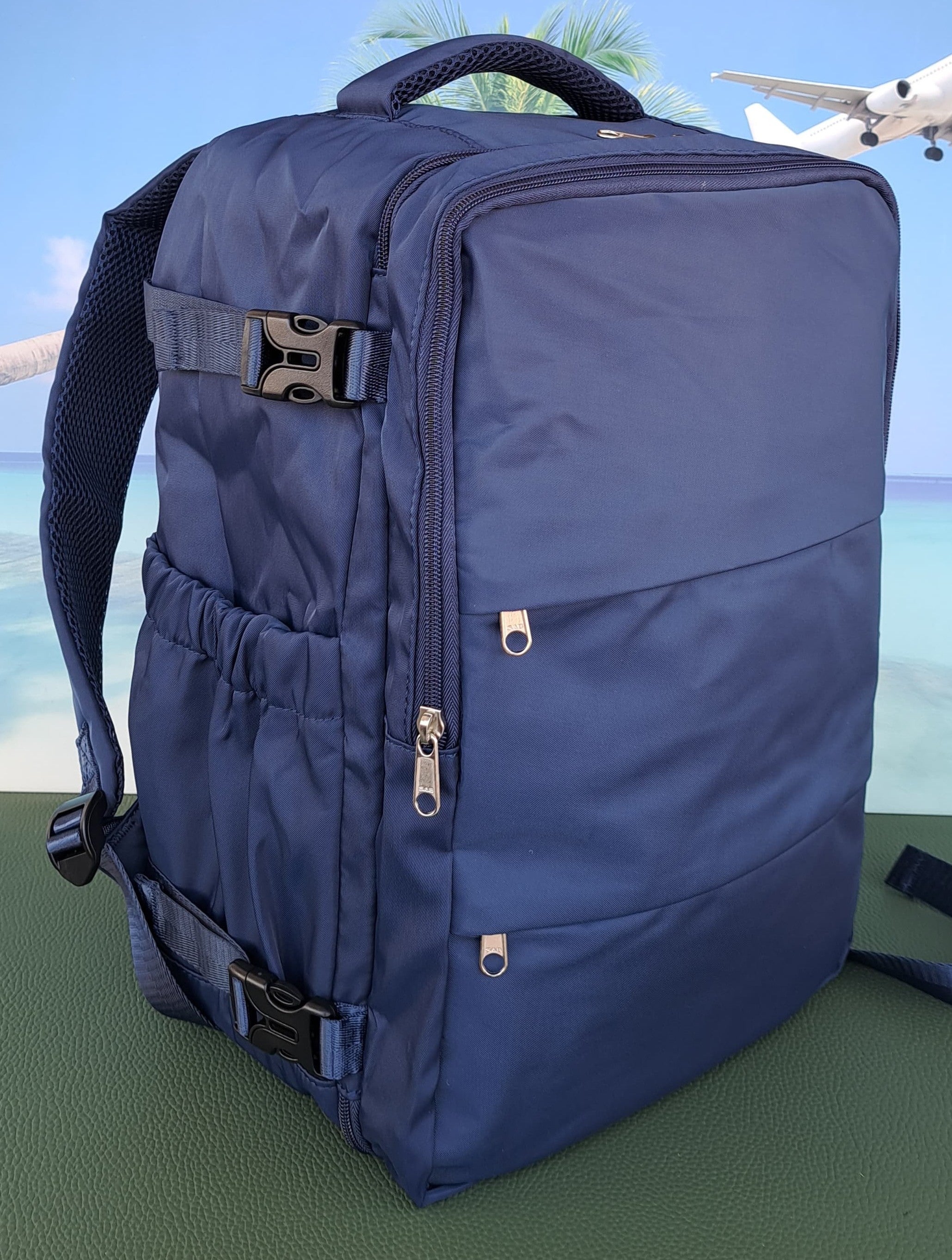 Zaino da Viaggio Bagaglio a Mano Ryanair Easyjet WizzAir 40x30x20 no supplementi! Blu