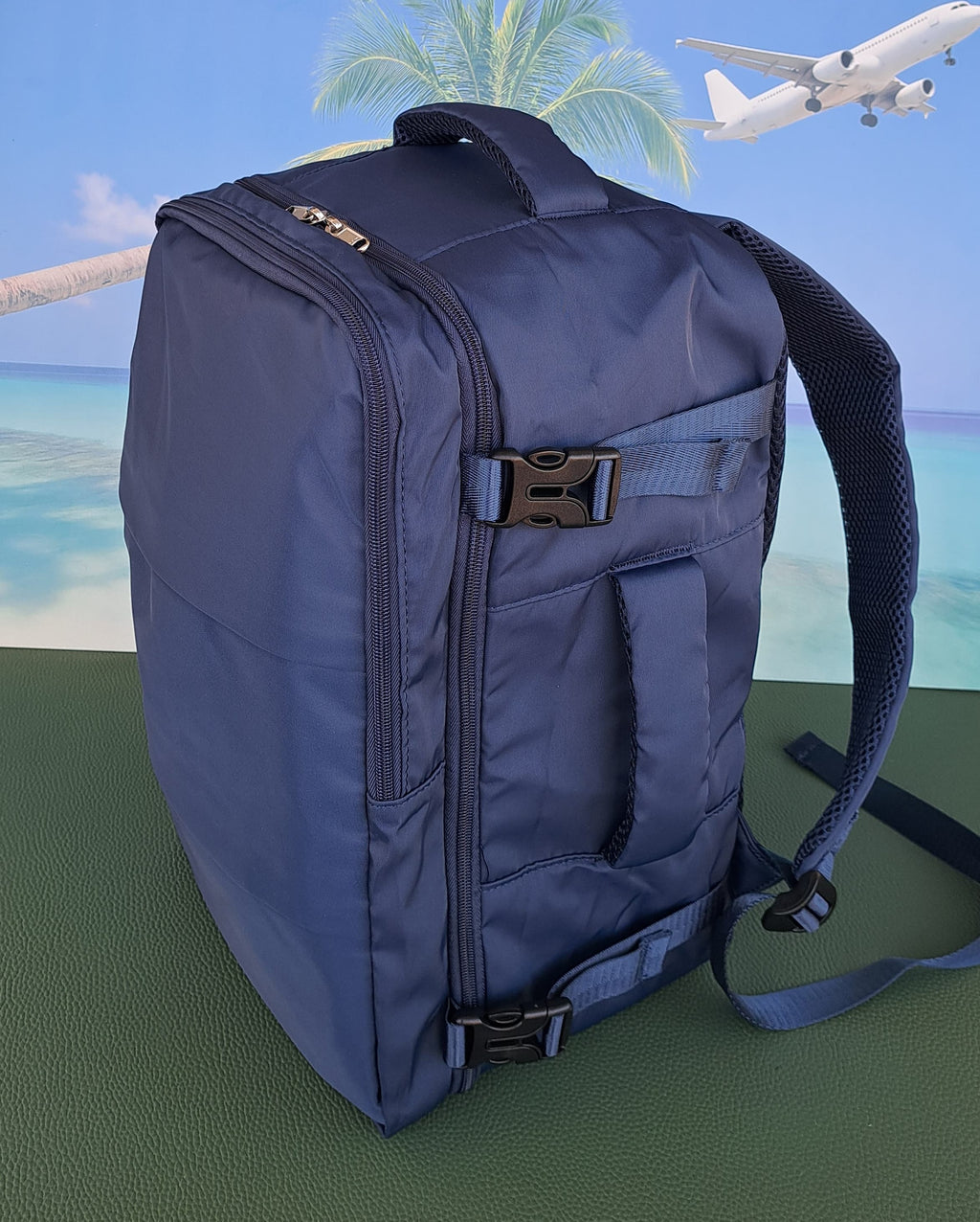 Zaino da Viaggio Bagaglio a Mano Ryanair Easyjet WizzAir 40x30x20 no supplementi! Blu