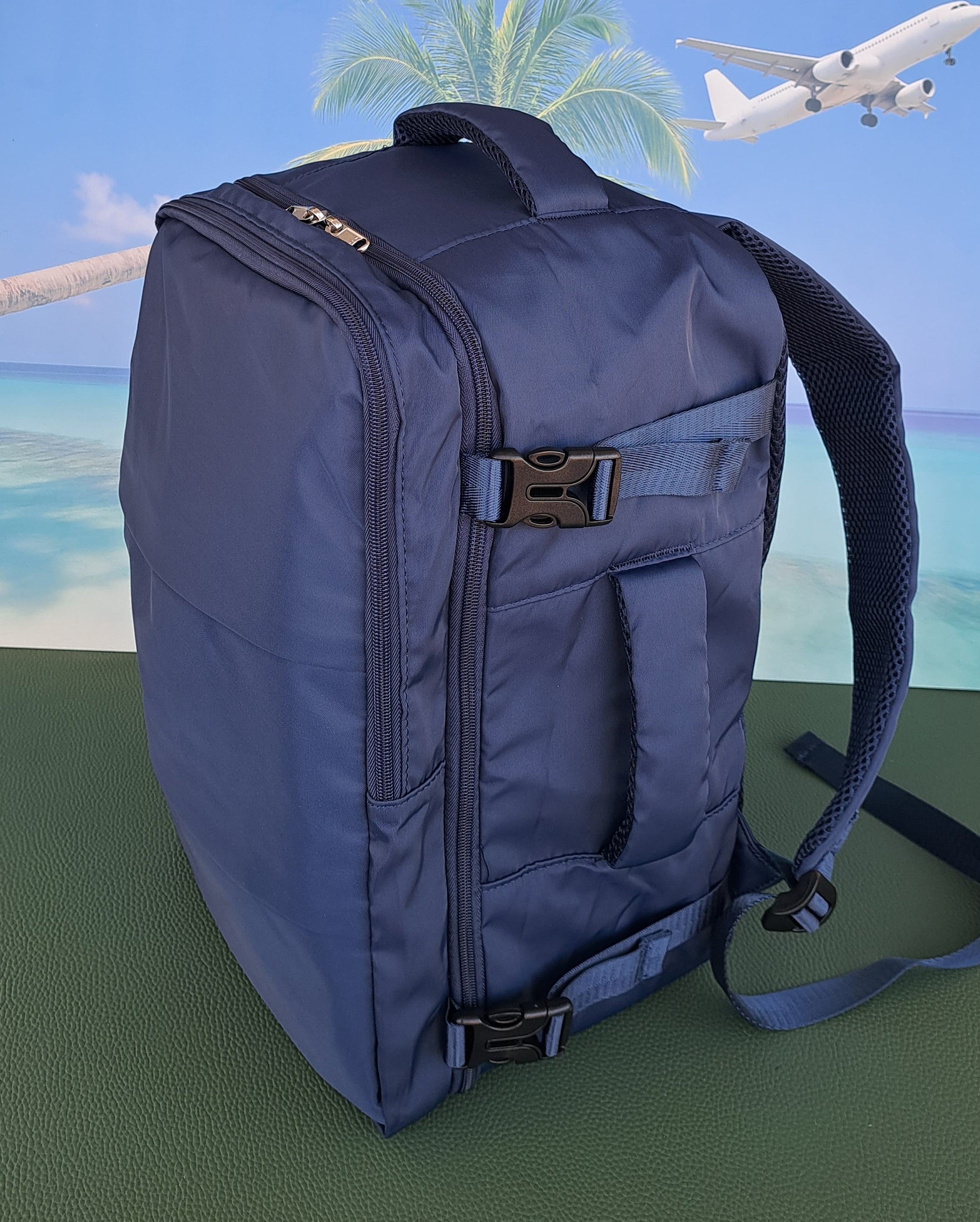 Zaino da Viaggio Bagaglio a Mano Ryanair Easyjet WizzAir 40x30x20 no supplementi! Blu