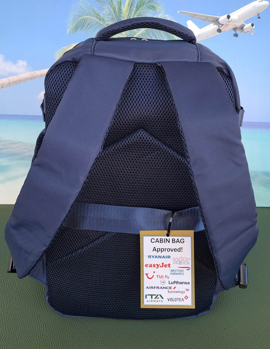 Zaino da Viaggio Bagaglio a Mano Ryanair Easyjet WizzAir 40x30x20 no supplementi! Blu