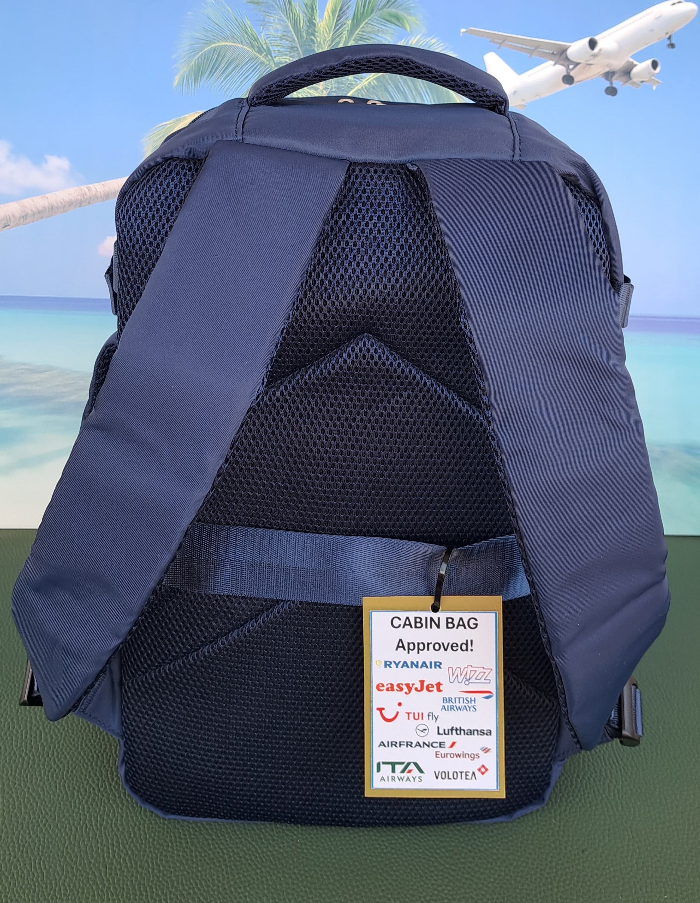 Zaino da Viaggio Bagaglio a Mano Ryanair Easyjet WizzAir 40x30x20 no supplementi! Blu