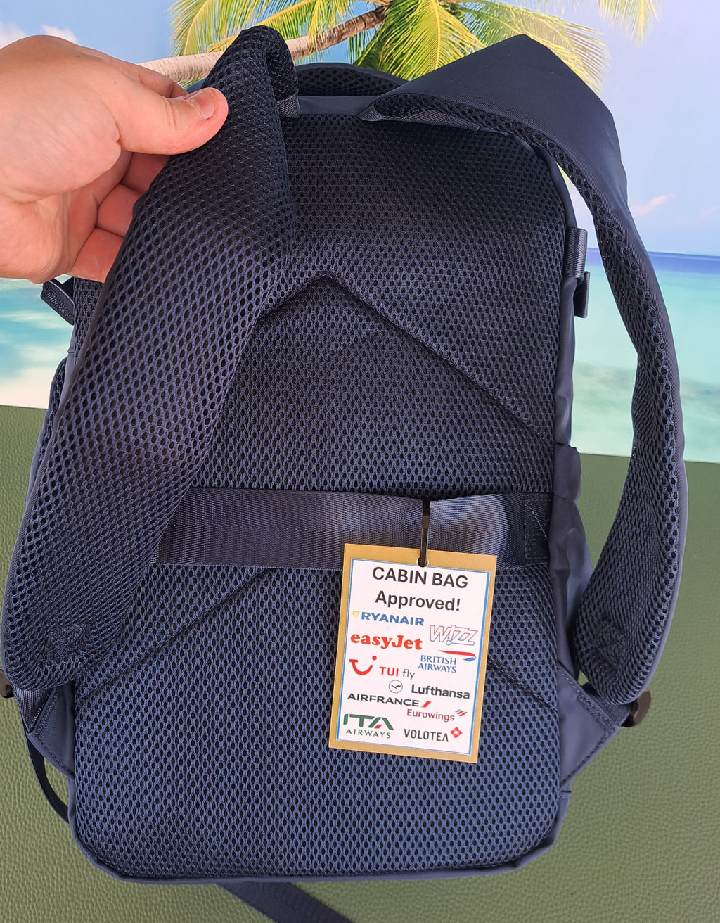 Zaino da Viaggio Bagaglio a Mano Ryanair Easyjet WizzAir 40x30x20 no supplementi! Blu