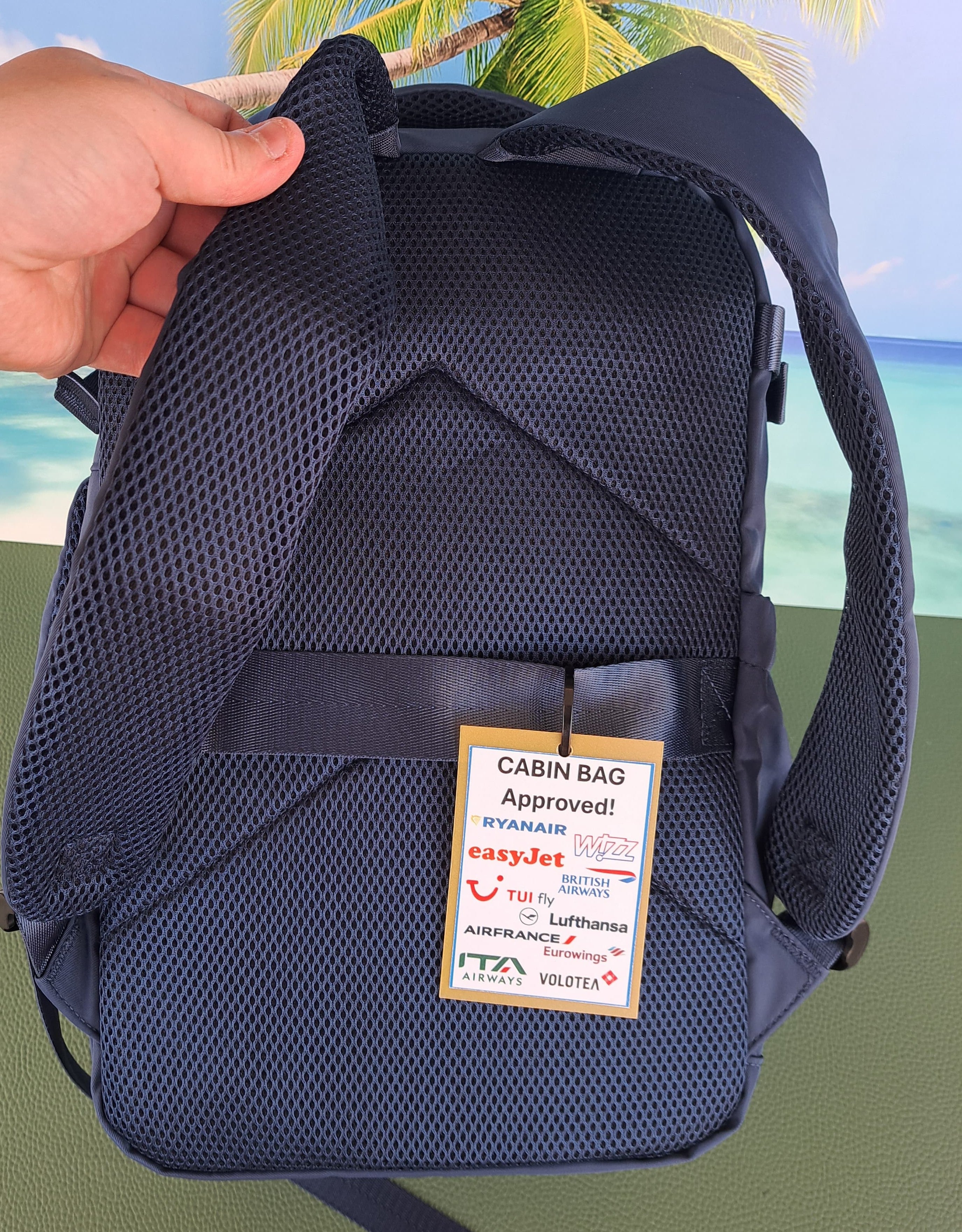 Zaino da Viaggio Bagaglio a Mano Ryanair Easyjet WizzAir 40x30x20 no supplementi! Blu