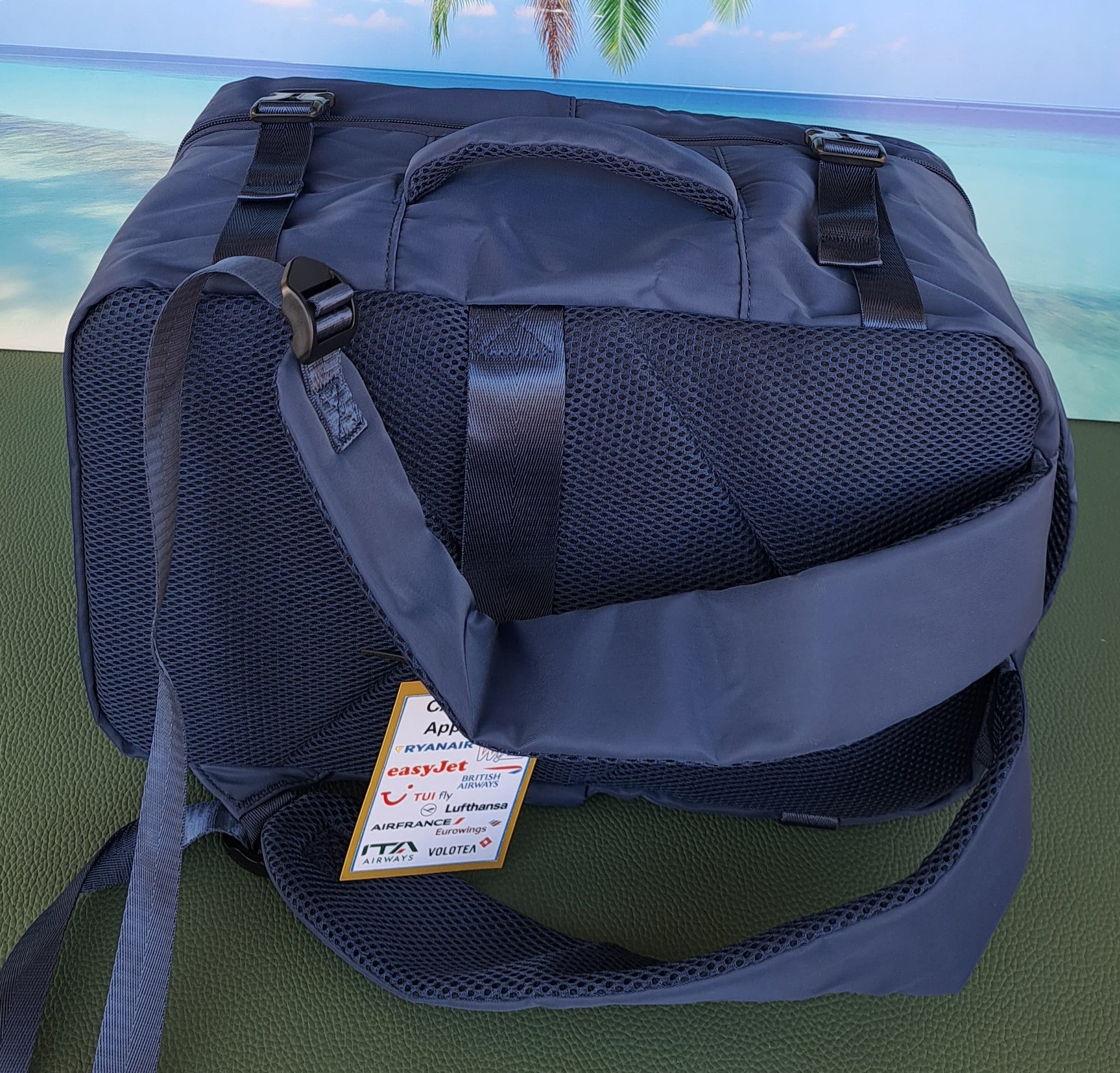 Zaino da Viaggio Bagaglio a Mano Ryanair Easyjet WizzAir 40x30x20 no supplementi! Blu