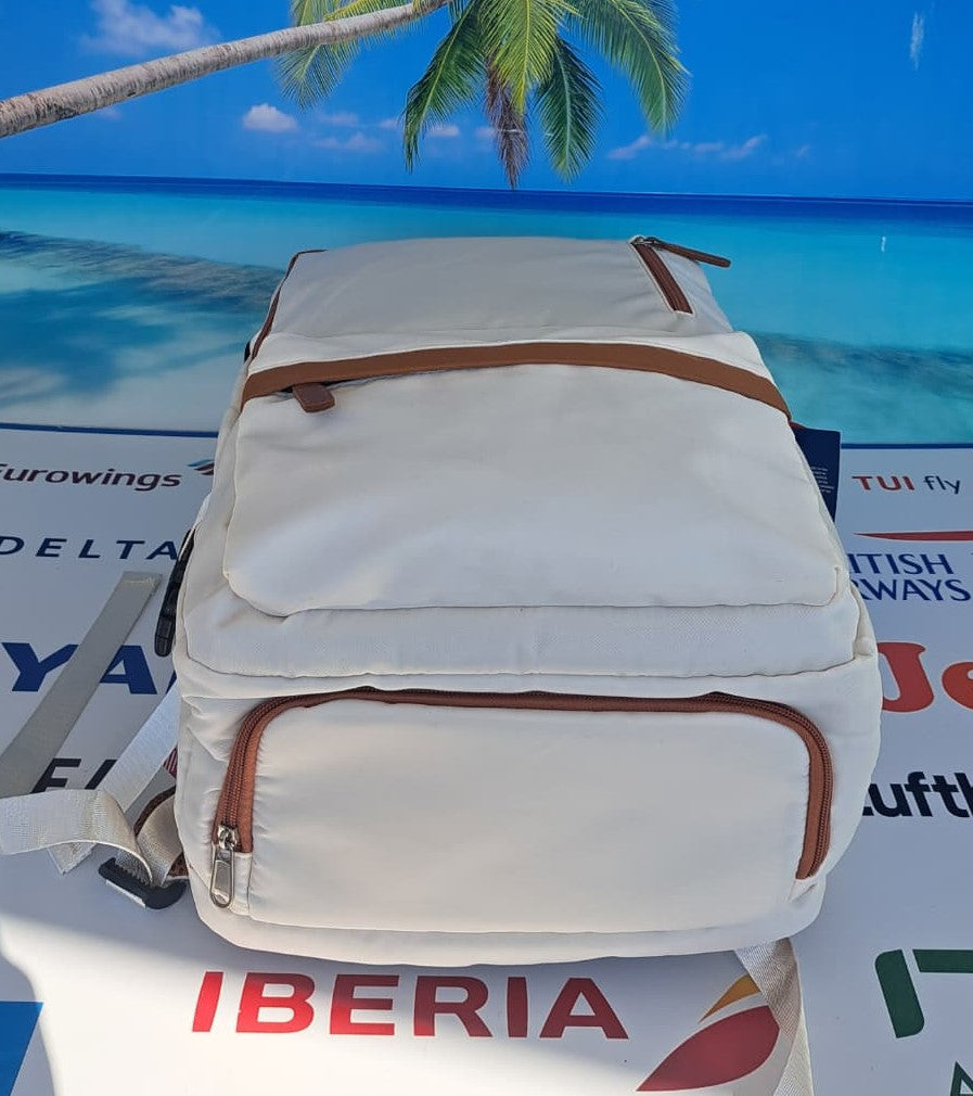 Zaino da Viaggio Bagaglio a Mano Ryanair Easyjet WizzAir 40x30x20 Beige & Caffé