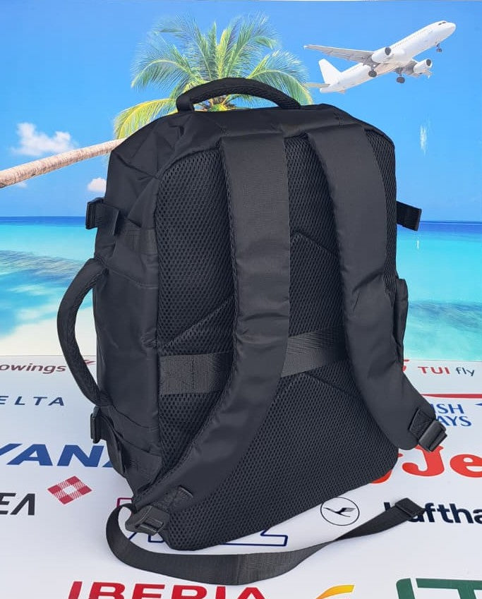 Zaino da Viaggio Bagaglio a Mano Ryanair 40 x 30 x 20 No Supplementi! No Extra Fees! Nero