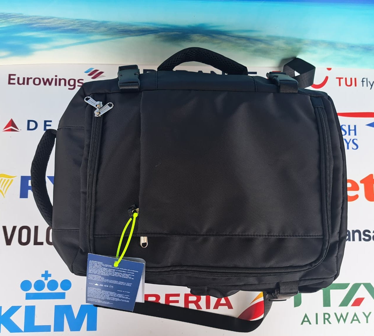 Zaino da Viaggio Bagaglio a Mano Ryanair 40 x 30 x 20 No Supplementi! No Extra Fees! Nero