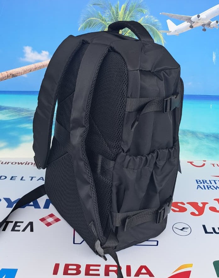Zaino da Viaggio Bagaglio a Mano Ryanair 40 x 30 x 20 No Supplementi! No Extra Fees! Nero