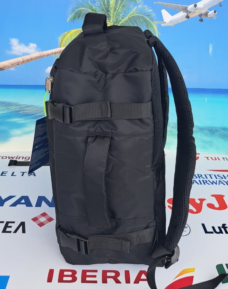 Zaino da Viaggio Bagaglio a Mano Ryanair 40 x 30 x 20 No Supplementi! No Extra Fees! Nero