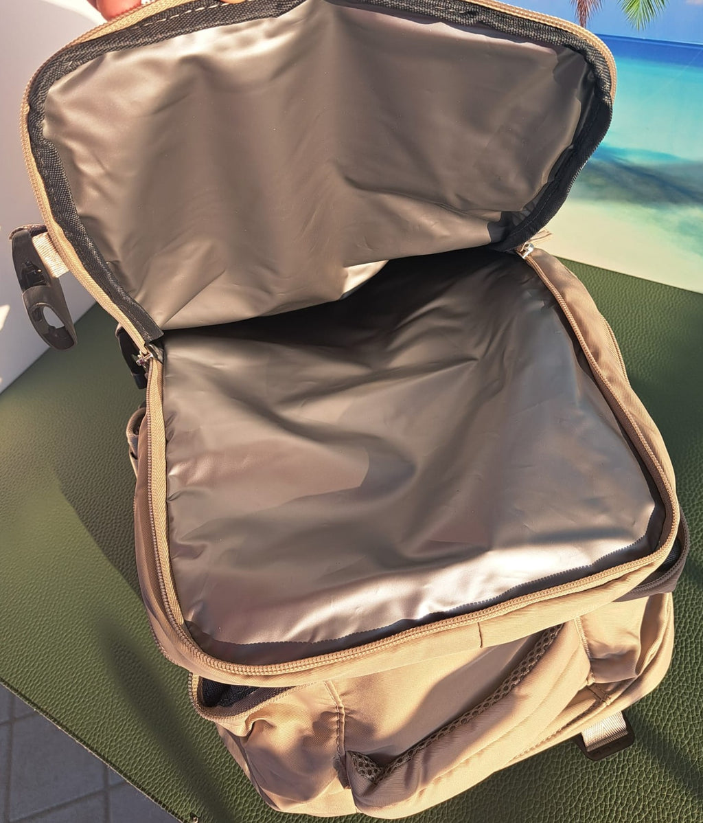 Zaino da Viaggio Bagaglio a Mano Ryanair 40 x 30 x 20 No Supplementi! No Extra Fees! COLORE Sabbia del Deserto