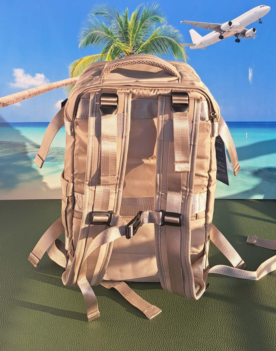 Zaino da Viaggio Bagaglio a Mano Ryanair 40 x 30 x 20 No Supplementi! No Extra Fees! COLORE Sabbia del Deserto