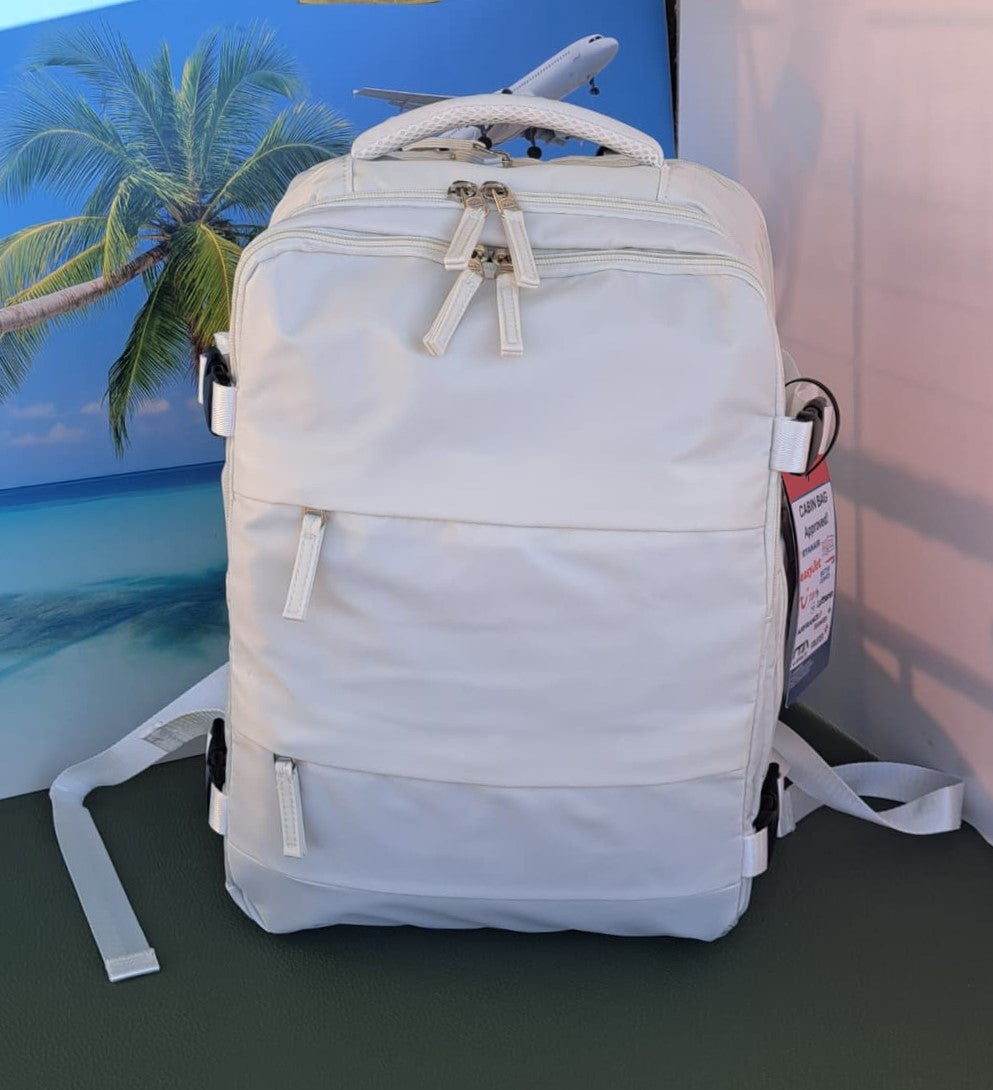 Zaino da Viaggio Bagaglio a Mano Ryanair COLORE BIANCO GHIACCIO cm 40 x 30 x 20 No Supplementi! No Extra Fees!