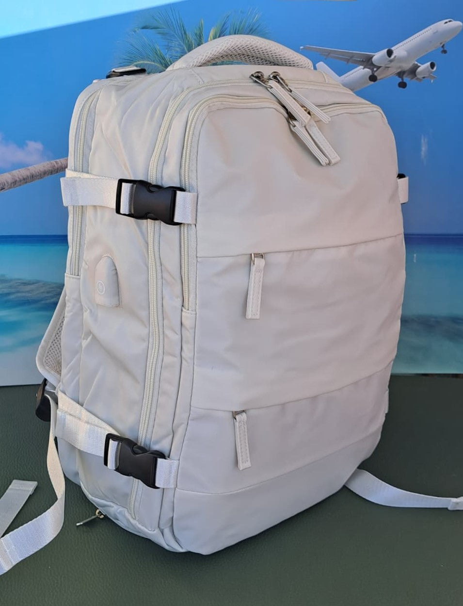 Zaino da Viaggio Bagaglio a Mano Ryanair COLORE BIANCO GHIACCIO cm 40 x 30 x 20 No Supplementi! No Extra Fees!