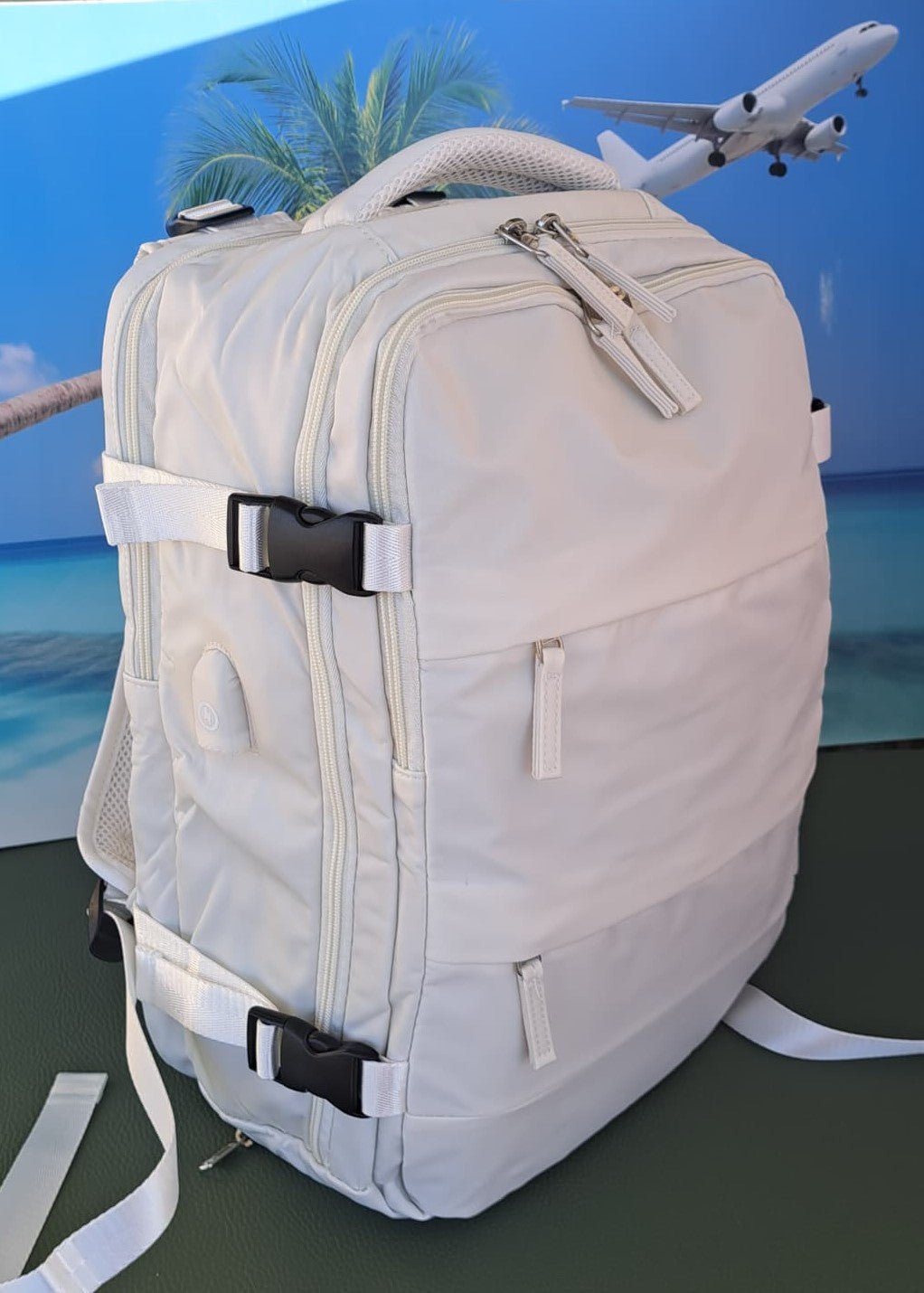 Zaino da Viaggio Bagaglio a Mano Ryanair COLORE BIANCO GHIACCIO cm 40 x 30 x 20 No Supplementi! No Extra Fees!