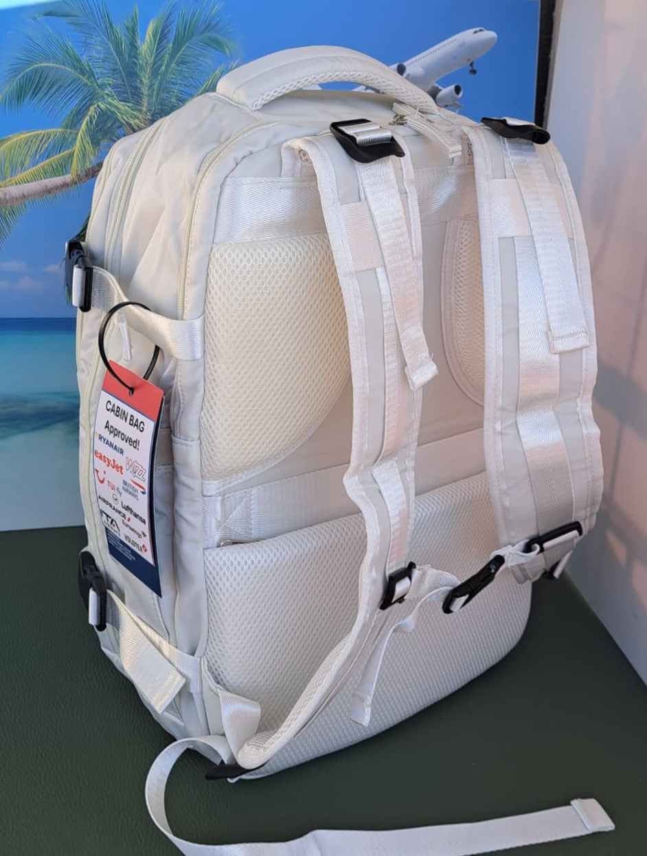 Zaino da Viaggio Bagaglio a Mano Ryanair COLORE BIANCO GHIACCIO cm 40 x 30 x 20 No Supplementi! No Extra Fees!