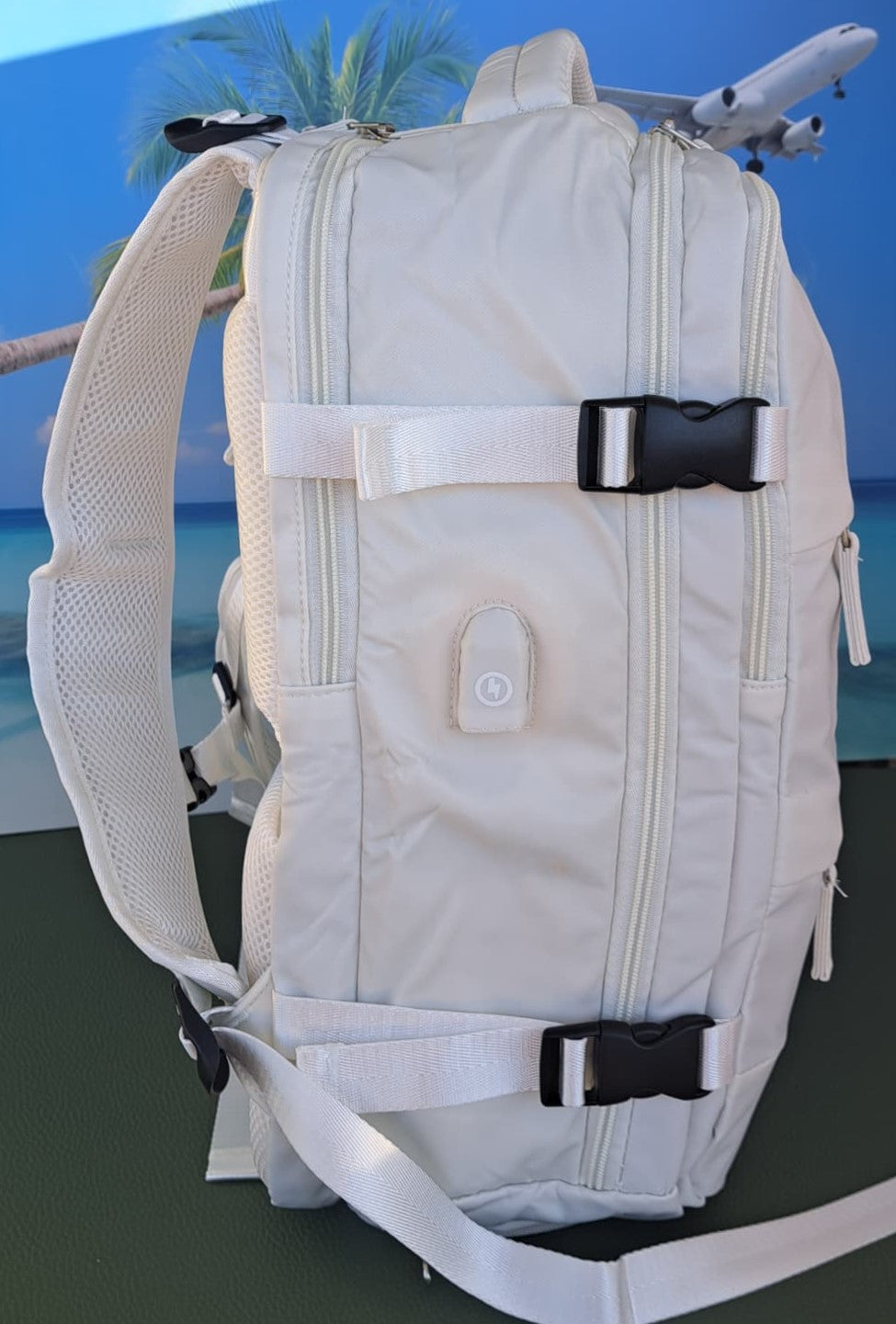 Zaino da Viaggio Bagaglio a Mano Ryanair COLORE BIANCO GHIACCIO cm 40 x 30 x 20 No Supplementi! No Extra Fees!