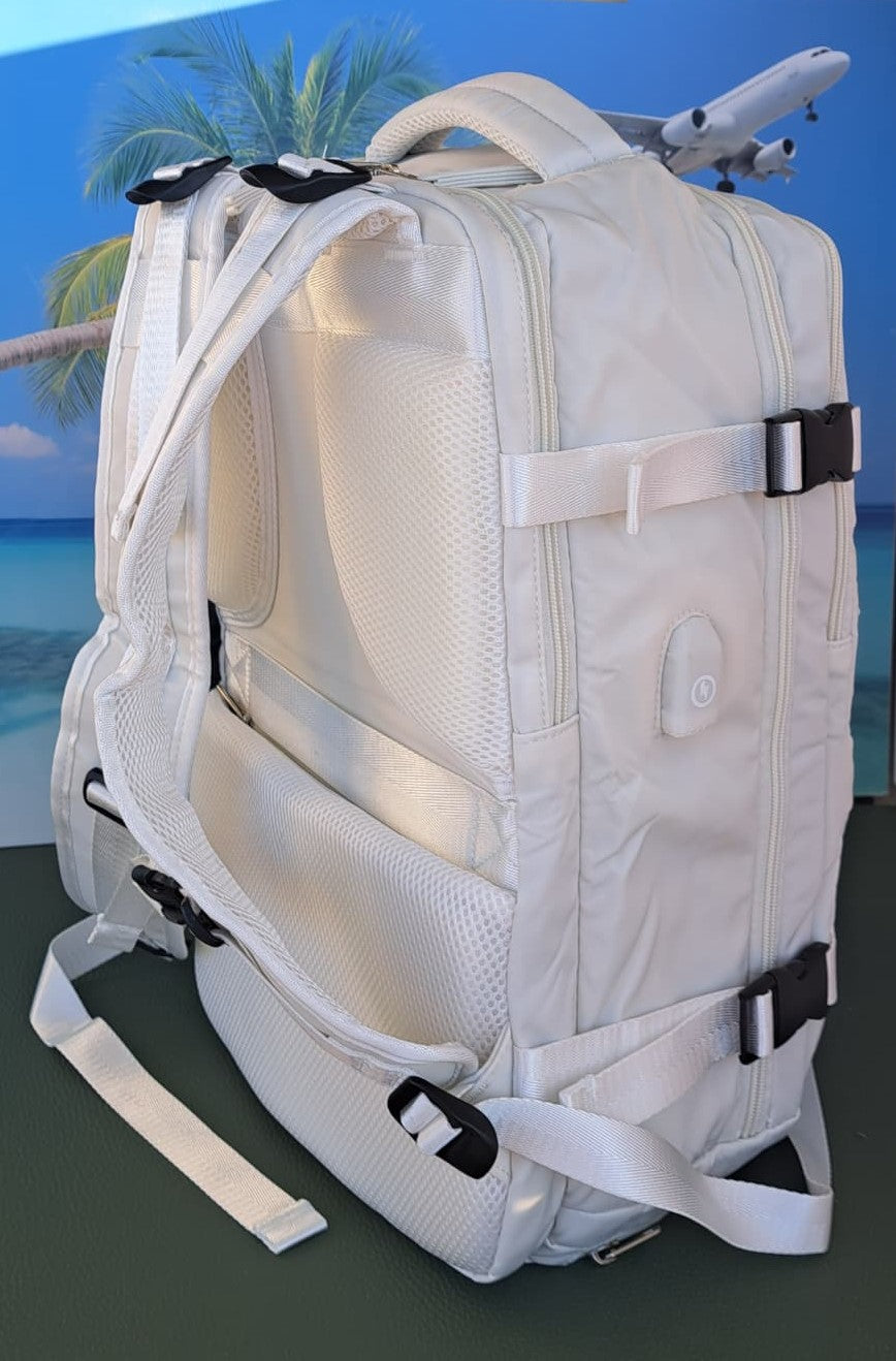Zaino da Viaggio Bagaglio a Mano Ryanair COLORE BIANCO GHIACCIO cm 40 x 30 x 20 No Supplementi! No Extra Fees!