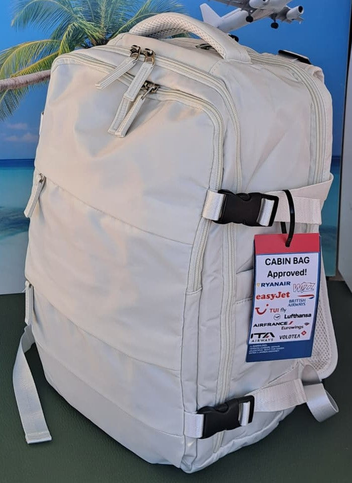Zaino da Viaggio Bagaglio a Mano Ryanair COLORE BIANCO GHIACCIO cm 40 x 30 x 20 No Supplementi! No Extra Fees!