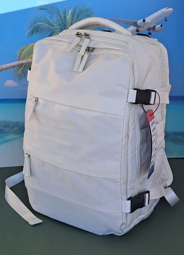 Zaino da Viaggio Bagaglio a Mano Ryanair COLORE BIANCO GHIACCIO cm 40 x 30 x 20 No Supplementi! No Extra Fees!