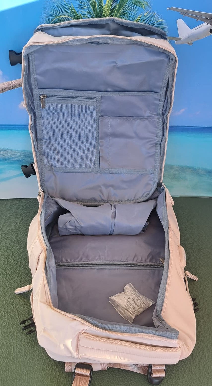 Zaino da Viaggio Bagaglio a Mano Ryanair COLORE CREMA cm 40 x 30 x 20 No Supplementi! No Extra Fees!
