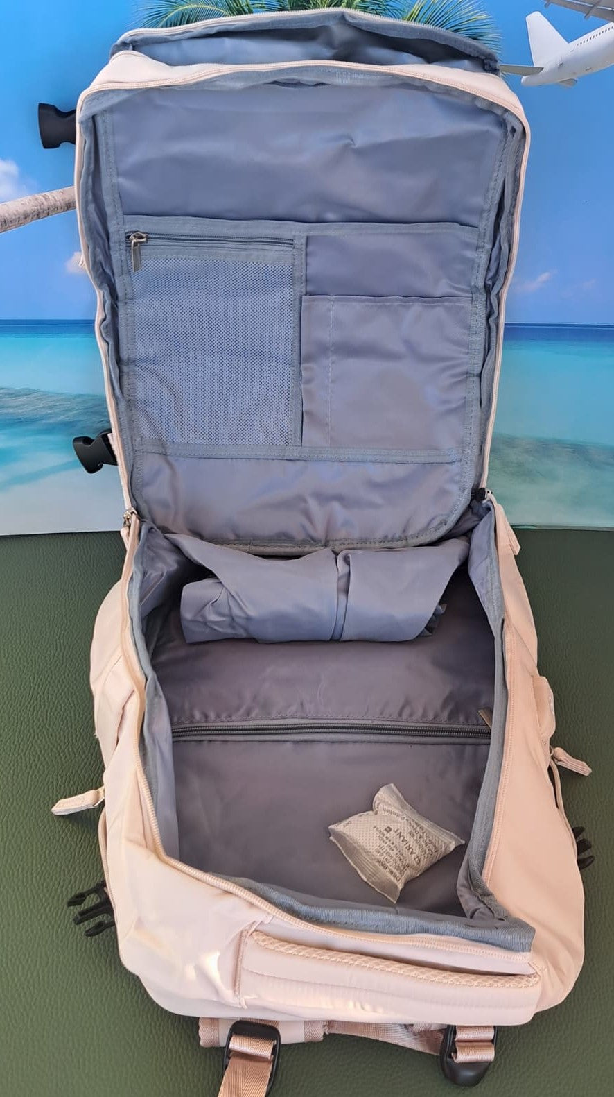 Zaino da Viaggio Bagaglio a Mano Ryanair COLORE CREMA cm 40 x 30 x 20 No Supplementi! No Extra Fees!