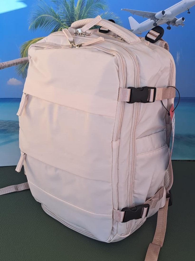 Zaino da Viaggio Bagaglio a Mano Ryanair COLORE CREMA cm 40 x 30 x 20 No Supplementi! No Extra Fees!