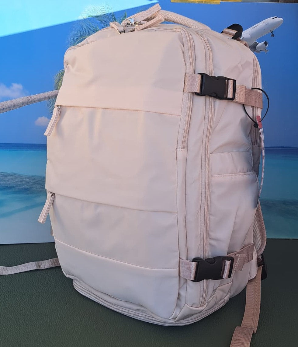 Zaino da Viaggio Bagaglio a Mano Ryanair COLORE CREMA cm 40 x 30 x 20 No Supplementi! No Extra Fees!