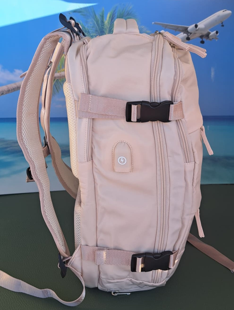 Zaino da Viaggio Bagaglio a Mano Ryanair COLORE CREMA cm 40 x 30 x 20 No Supplementi! No Extra Fees!