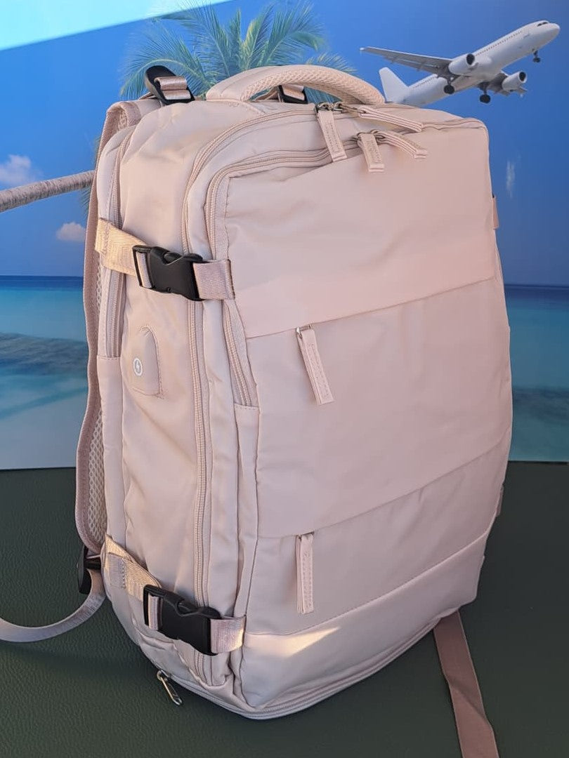 Zaino da Viaggio Bagaglio a Mano Ryanair COLORE CREMA cm 40 x 30 x 20 No Supplementi! No Extra Fees!