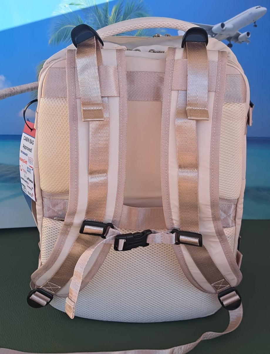 Zaino da Viaggio Bagaglio a Mano Ryanair COLORE CREMA cm 40 x 30 x 20 No Supplementi! No Extra Fees!