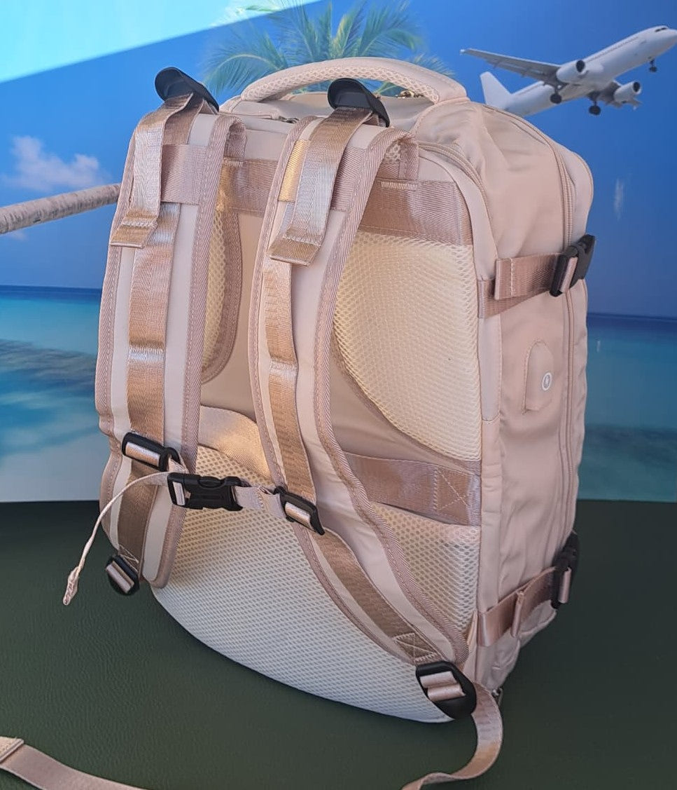 Zaino da Viaggio Bagaglio a Mano Ryanair COLORE CREMA cm 40 x 30 x 20 No Supplementi! No Extra Fees!