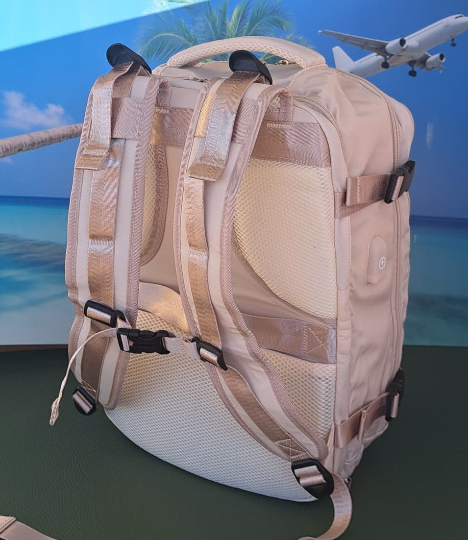 Zaino da Viaggio Bagaglio a Mano Ryanair COLORE CREMA cm 40 x 30 x 20 No Supplementi! No Extra Fees!