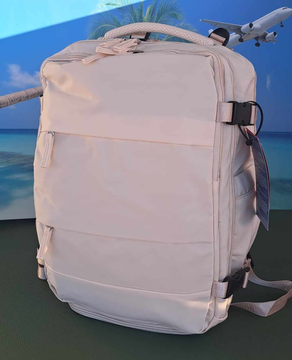 Zaino da Viaggio Bagaglio a Mano Ryanair COLORE CREMA cm 40 x 30 x 20 No Supplementi! No Extra Fees!