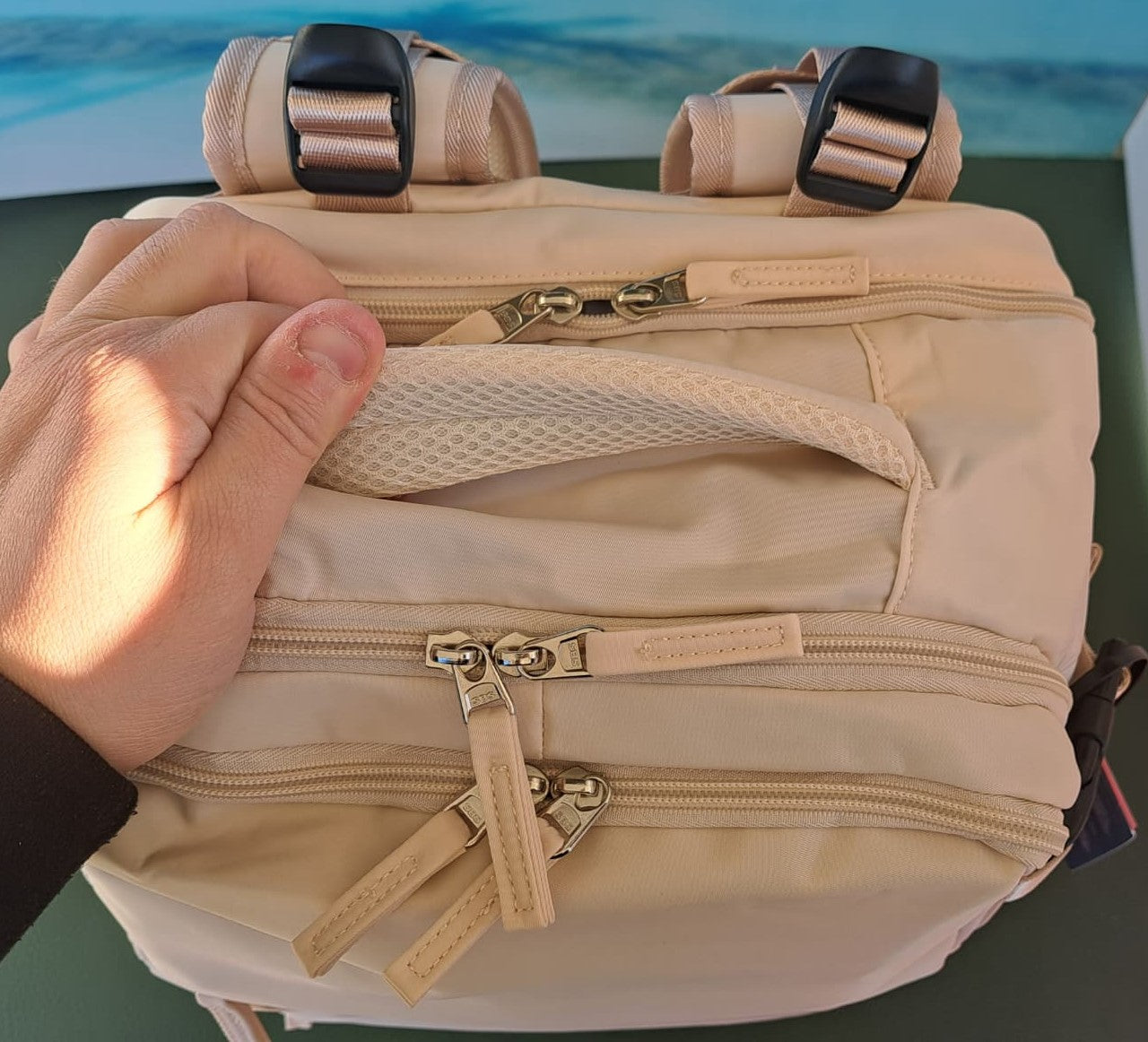 Zaino da Viaggio Bagaglio a Mano Ryanair COLORE CREMA cm 40 x 30 x 20 No Supplementi! No Extra Fees!