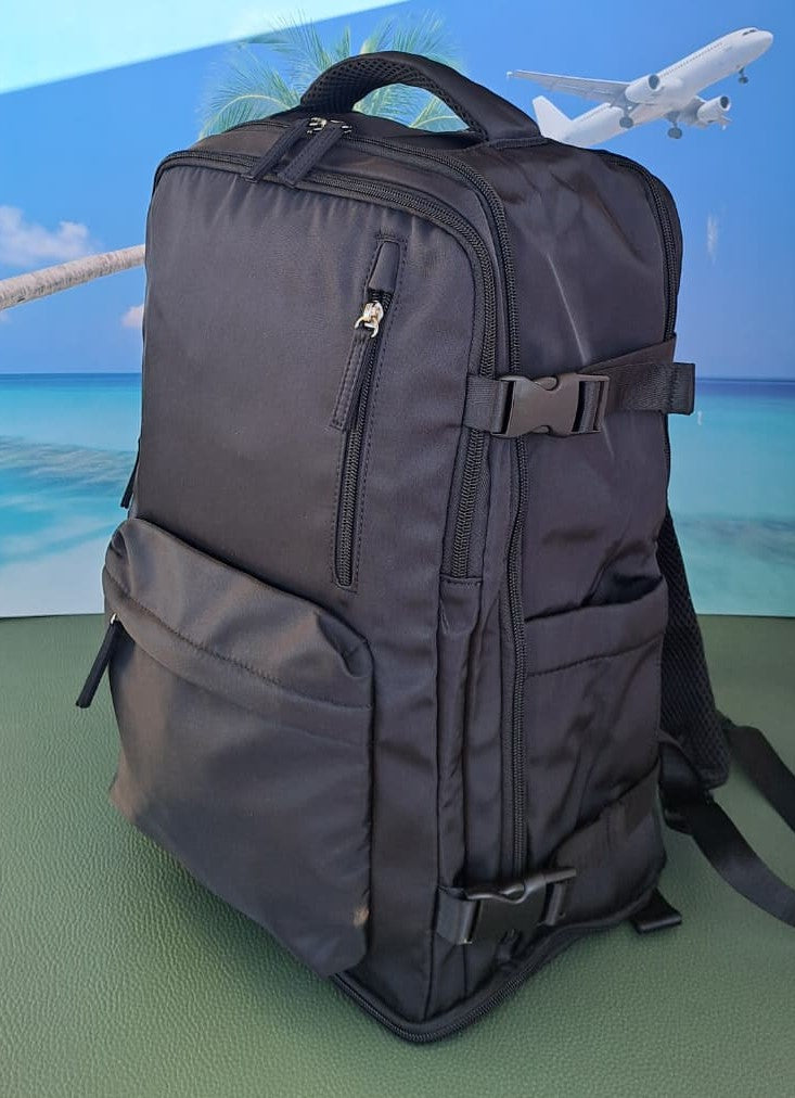 Zaino da Viaggio Bagaglio a Mano Ryanair 40 x 30 x 20 No Supplementi! No Extra Fees! NERO