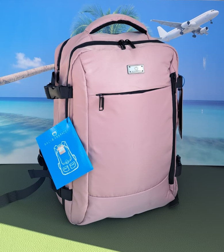 Zaino Baci & Abbracci misure Ryanair 40x30x20 24 Litri ROSA
