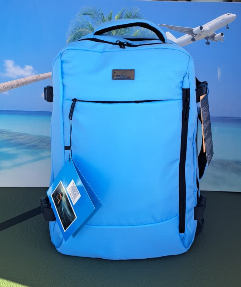 Zaino Baci & Abbracci misure Ryanair 40x30x20 24 Litri AZZURRO