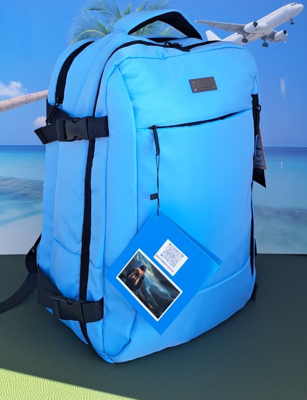 Zaino Baci & Abbracci misure Ryanair 40x30x20 24 Litri AZZURRO