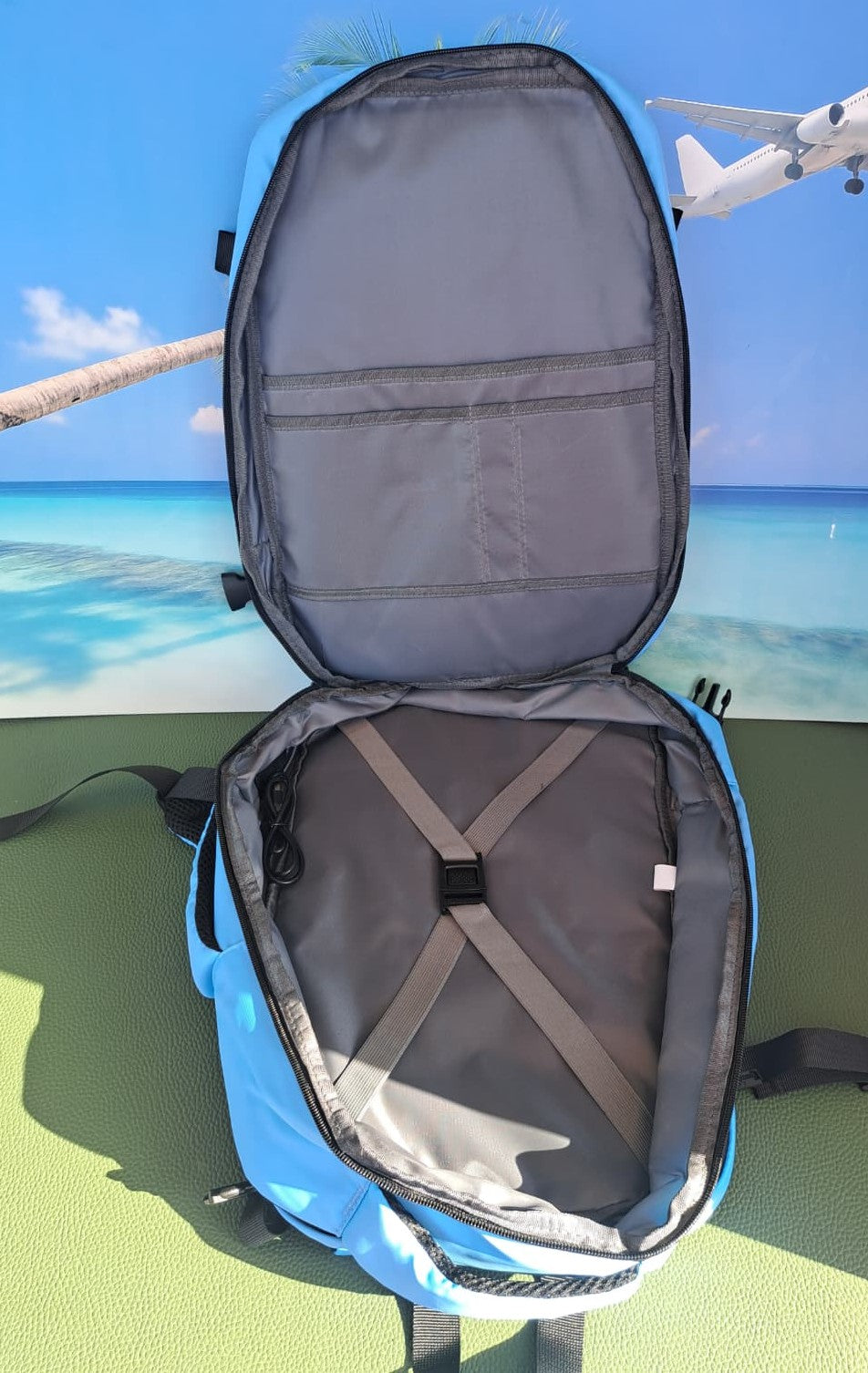 Zaino Baci & Abbracci misure Ryanair 40x30x20 24 Litri AZZURRO