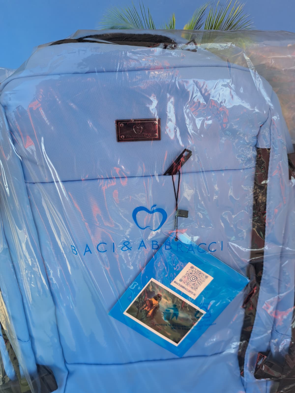 Zaino Baci & Abbracci misure Ryanair 40x30x20 24 Litri AZZURRO